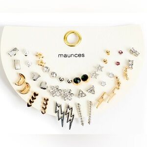 NWT 20-Pairs Earrings by Maurice’s, Silver and Gold Tones!